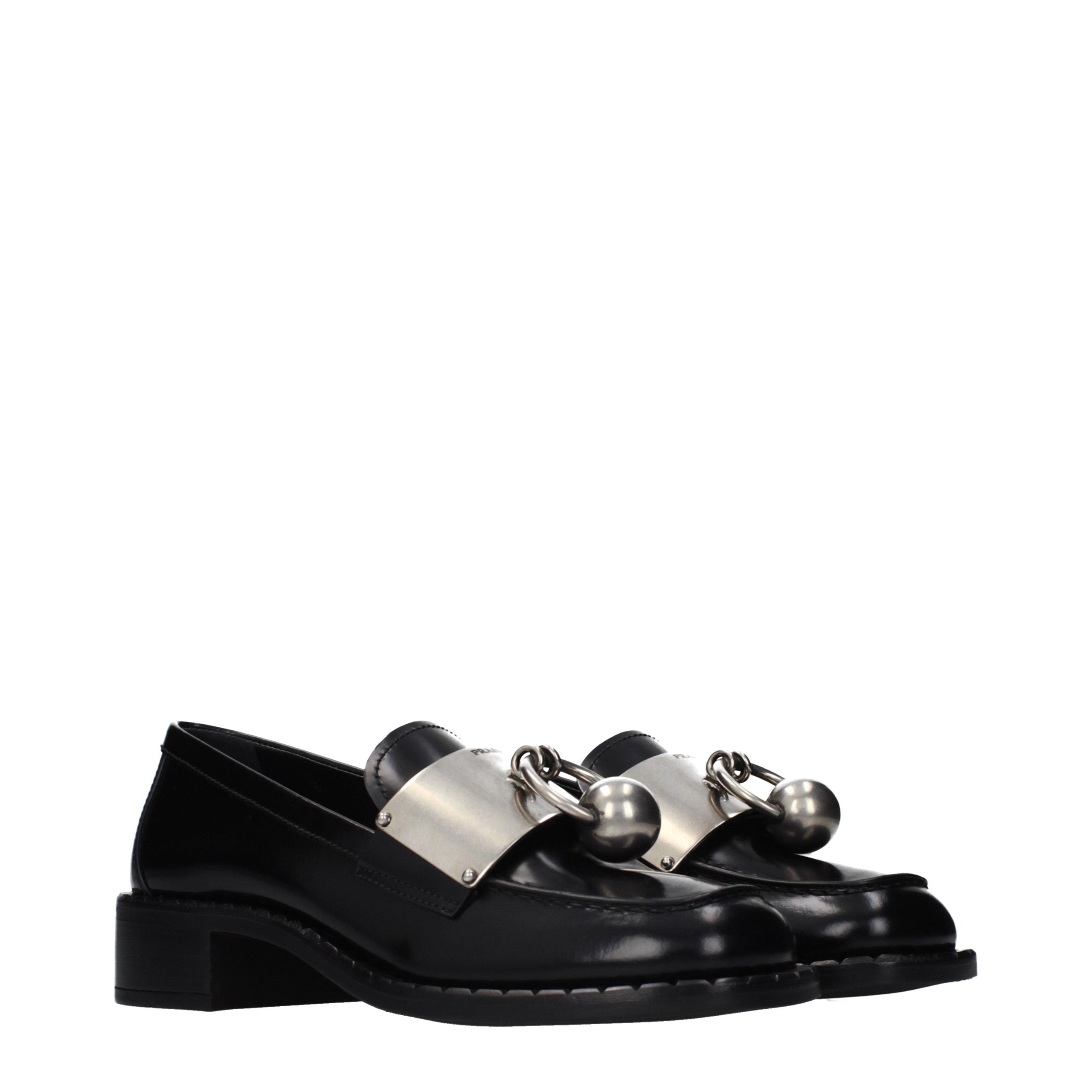 Black Leather Slip-On Loafers