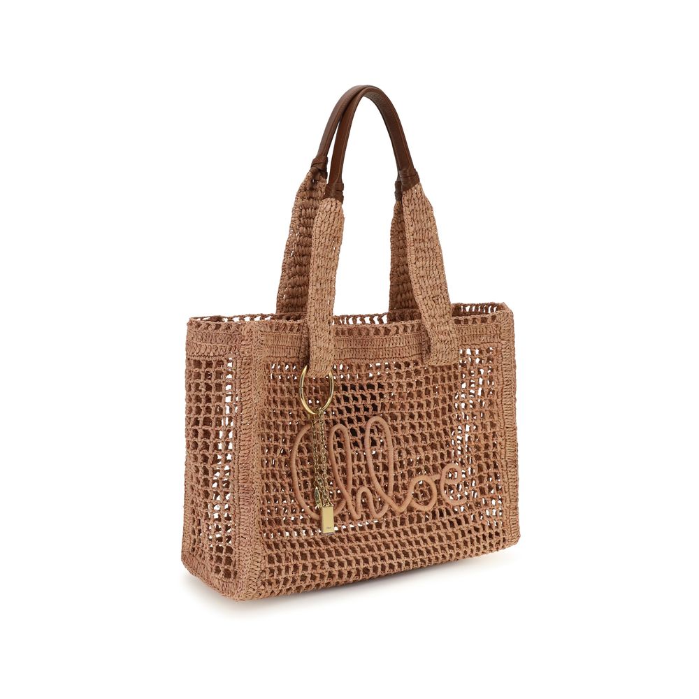 Beige Raffia Shoulder Bag