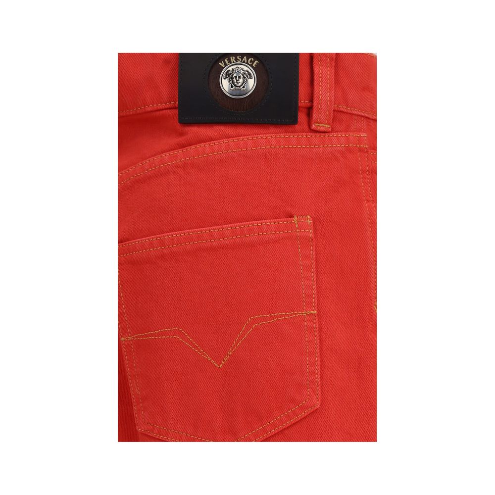 Multicolor Cotton Straight-Leg Jeans