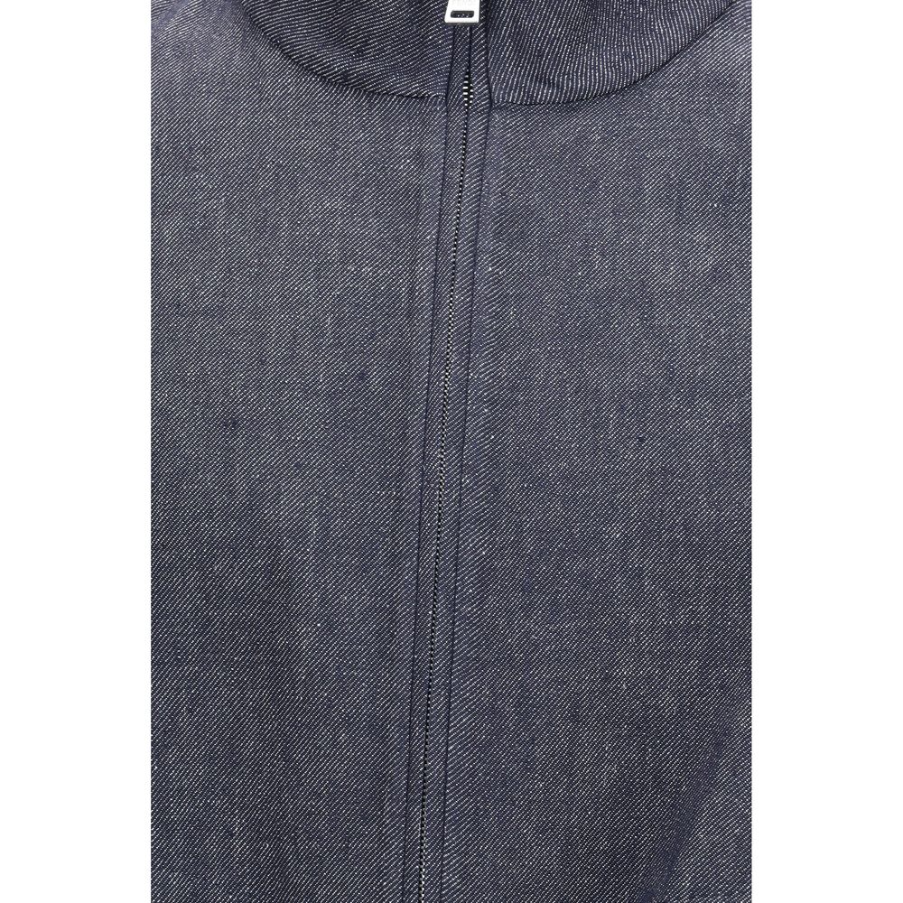 Blue Linen Denim Jacket