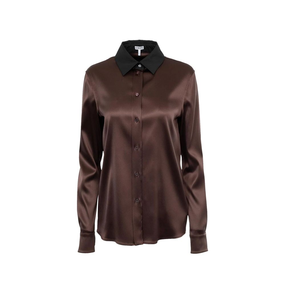 Brown Silk Dress Shirt