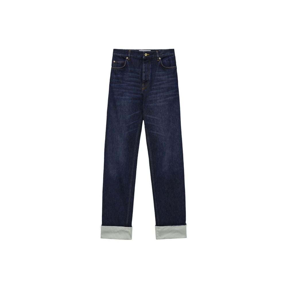 Blue Cotton Relaxed Fit Jeans
