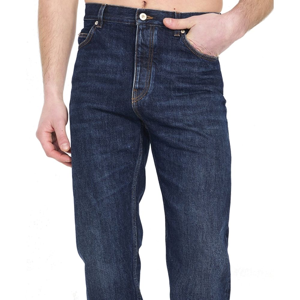 Blue Cotton Relaxed Fit Jeans
